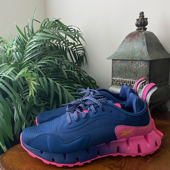 Reebok Zig Dynamica Adventure Navy Pink Running Shoes - Picture 7 of 7